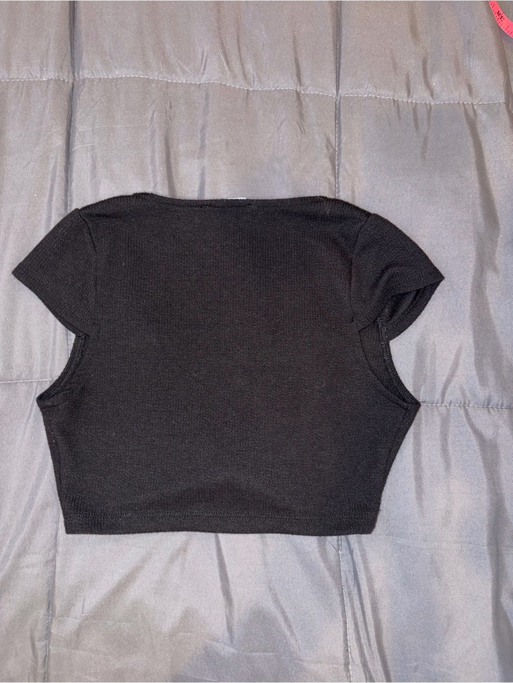 Motel Black Deep V Notch Neck Crop Top XS - Picture 2 of 5